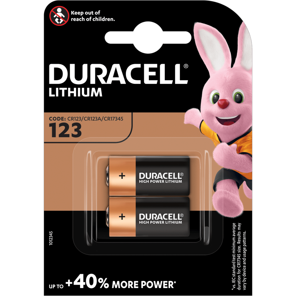 Lithium Batteries CR123 Duracell DL123 - CR123 - 3V