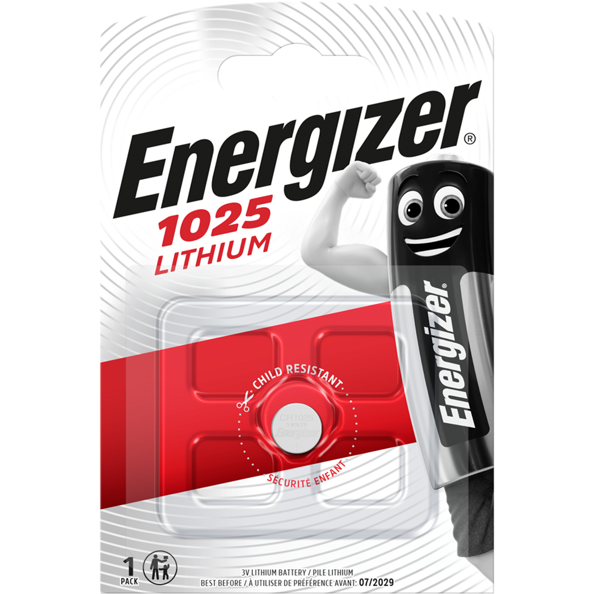 Lithium Battery CR1025 Energizer CR1025 BR1025 DL1025 - 3V