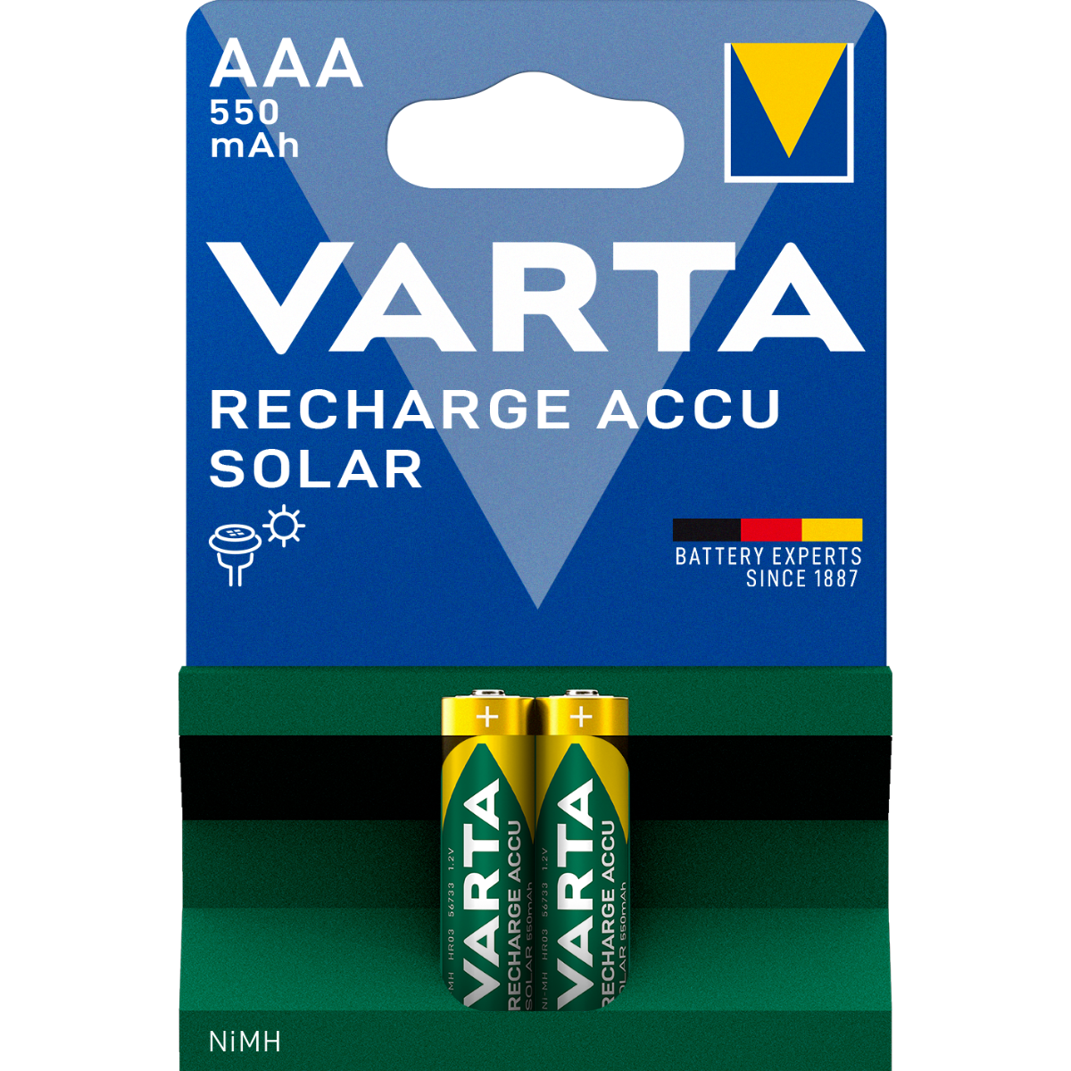 Rechargeable batteries for solar lamps AAA Varta Solar AAA - 550 mAh