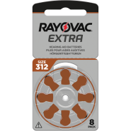 8 Батерии за слухов апарат 312 Extra Advance - Rayovac