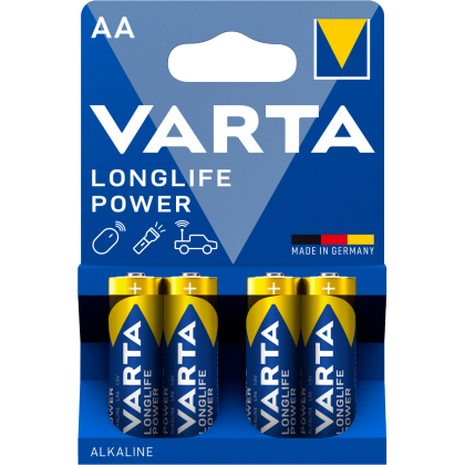 Алкални батерии АА Varta Longlife Power AA  - 4 броя