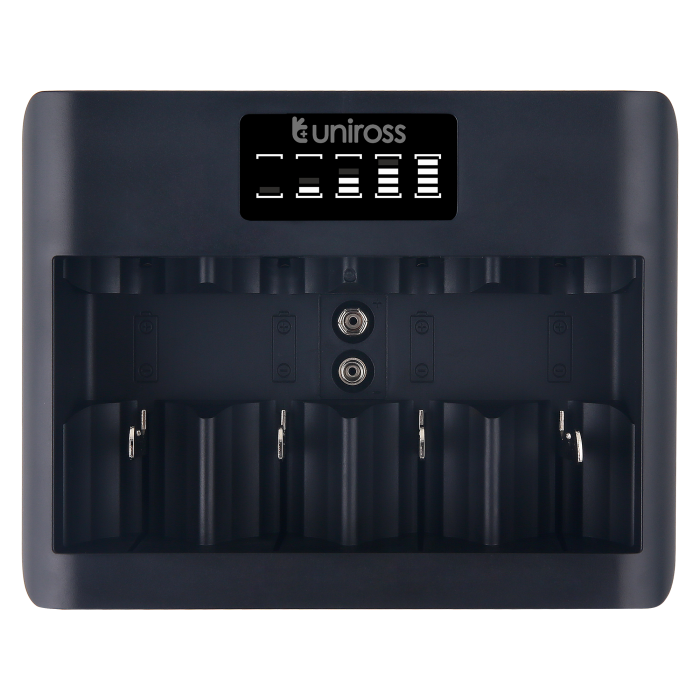 Universal charger for AA - AAA - C - D - 9V rechargeable batteries Uniross
