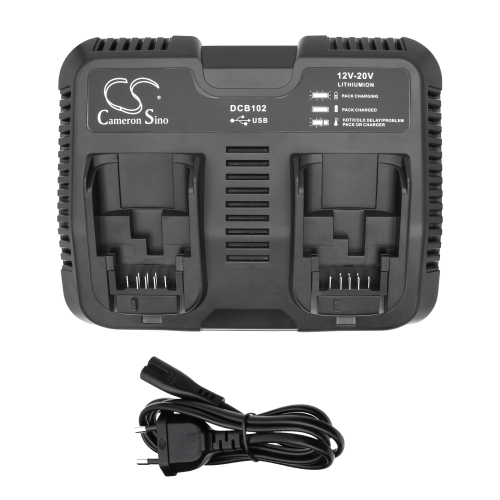 Charger for 2 batteries Dewalt DCB102 DCB105 12V-20V - 3A