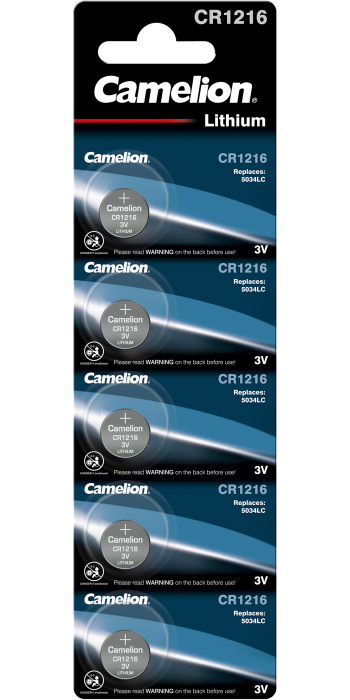 5 Camelion CR1216 Lithium Batteries CR1216 - 3V