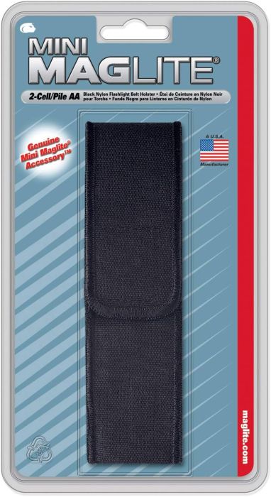 Maglite flashlight case with 2 AA batteries