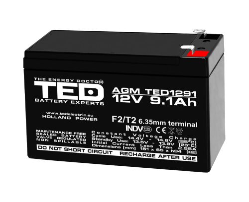 AGM Lead-Acid Battery 12V 9 AH - TED