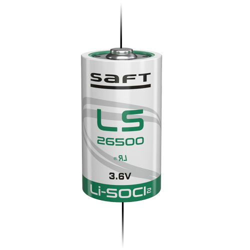 SAFT LS26500 Li-SOCl2 3.6V 8500 mAh Battery with Axial Terminal