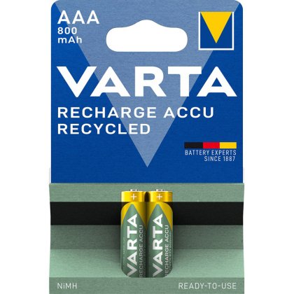 Акумулаторни батерии ААA Varta Recycled AAA - 800 mAh - 4 броя - 1.2V