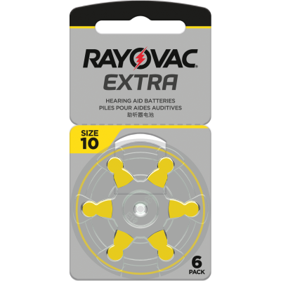 6 Батерии за слухов апарат 10 Extra Advance - Rayovac PR70
