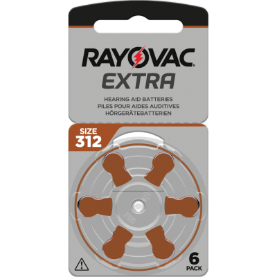 6 Hearing Aid Batteries 312 Acoustic - Rayovac