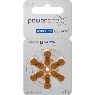 Hearing Aid Batteries 312 PowerOne P312 PR41