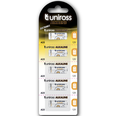 Alkaline Batteries MN21 Uniross A23 - LR23A - 12V - 5 pcs