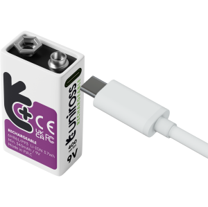 Акумулаторна батерия 9V Li-Ion Uniross 9V 400 mAh + USB Type C