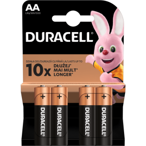Алкални батерии АА Duracell Basic MN1500 AA - 4 броя