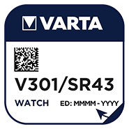 Батерия 301 - SR43 - SR43SW - Varta