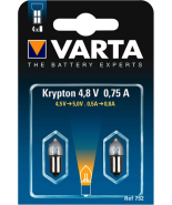 2 Криптонови крушки за фенер Varta V792 4.8V 0.75A