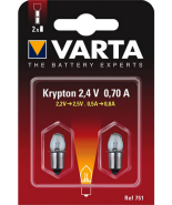 2 Криптонови крушки за фенер Varta V751  2.4V - стик