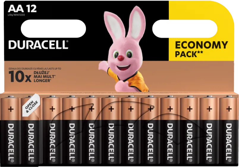 Алкални батерии АА Duracell Basic MN1500 AA - 12 броя