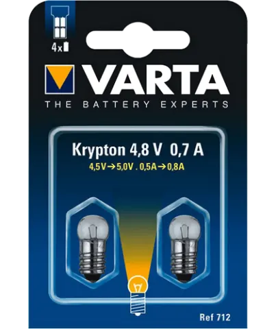 2 Криптонови крушки за фенер Varta V712 4.8V - резба