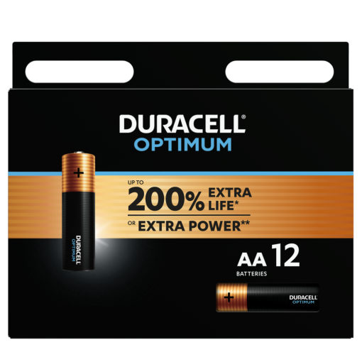 Алкални батерии АА Duracell Optimum MX1500 AA - 12 броя