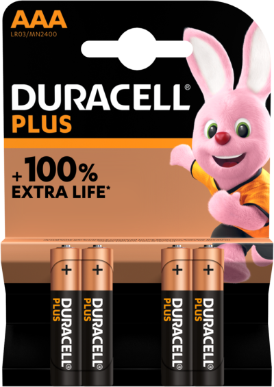 Алкални батерии ААА Duracell Plus Power MX2400 AAA - 4 броя