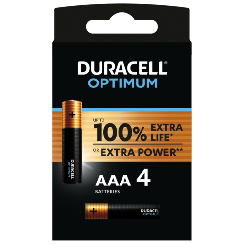 Алкални батерии ААА Duracell Optimum MX2400 AAA - 4 броя