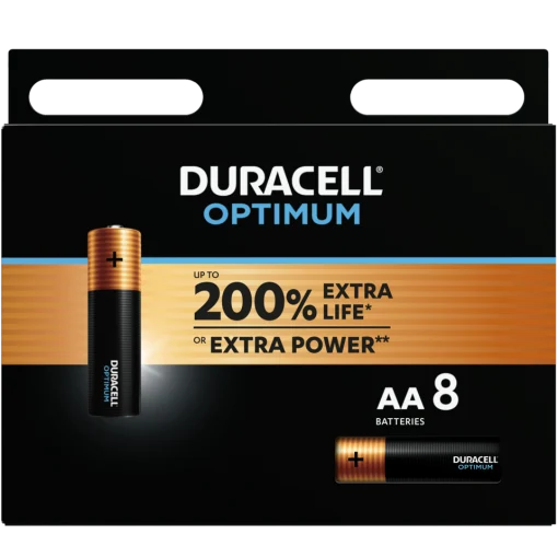 Алкални батерии АА Duracell Optimum MX1500 AA - 8 броя