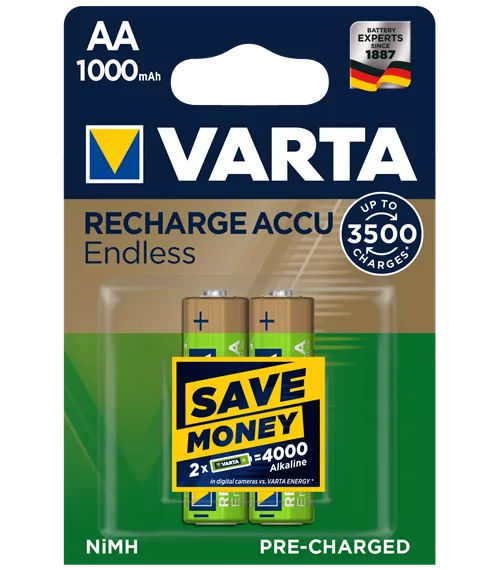 Акумулаторни батерии АА Varta Endless AA - 1000 mAh