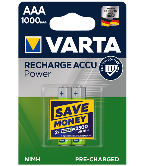 Акумулаторни батерии ААA Varta Ready2Use AAA - 1000 mAh