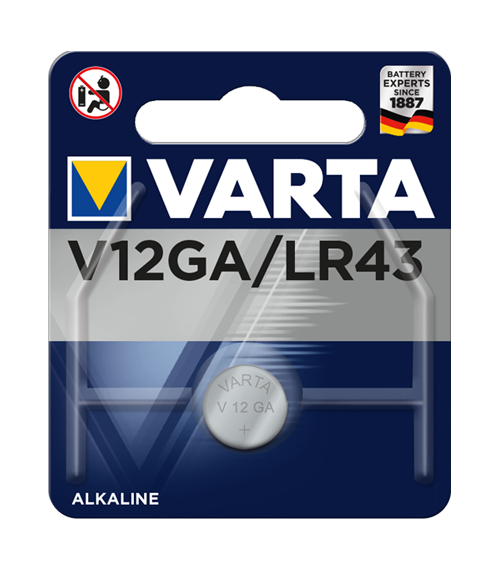 Алкална батерия LR43 Varta V12GA LR43 1.5V