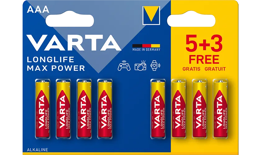 Алкални батерии ААА Longlife Max Power - Varta AAA LR06 - 1.5V