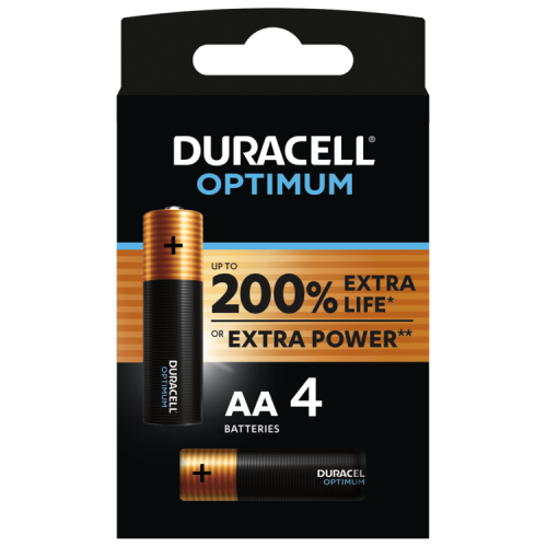 Алкални батерии АА Duracell Optimum MX1500 AA - 4 броя