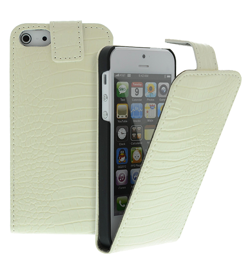 Калъф за телефон iPhone 5 croco beige