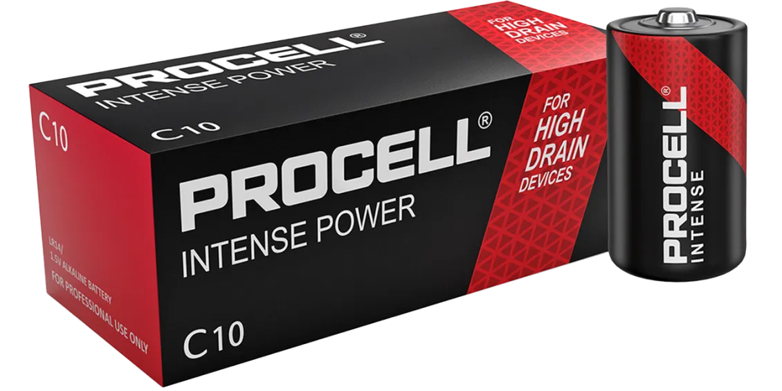 Алкални батерии LR14 C Duracell Procell Intense MN1400 10-Pack
