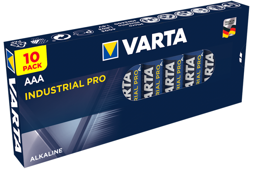 Алкални батерии ААА Varta Industrial Pro AAA - 10 броя