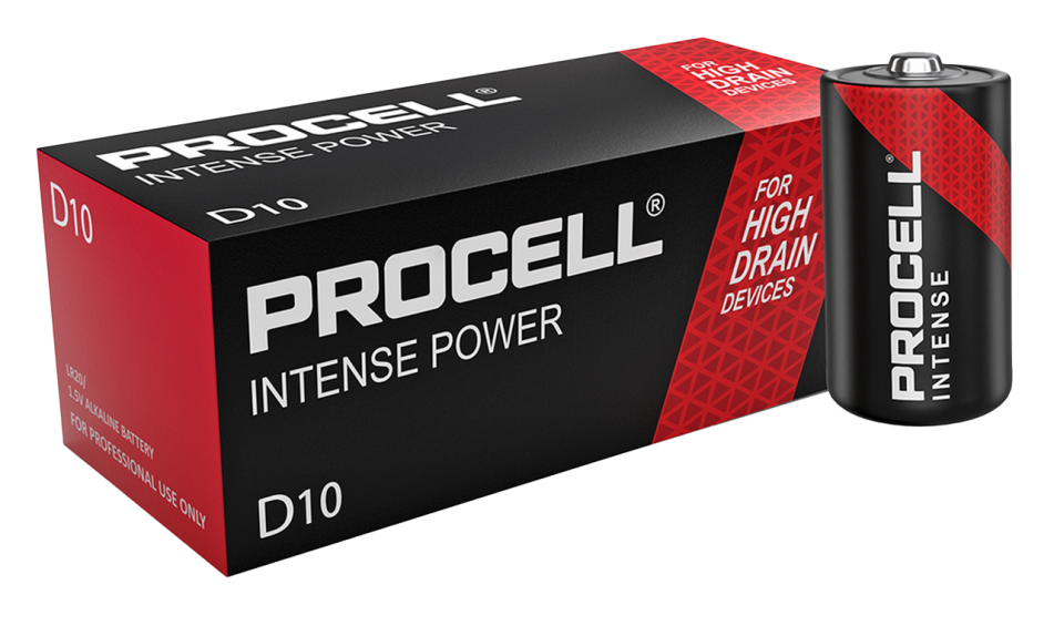 Алкални батерии LR20 D Duracell Procell Intense MN1300 10-Pack