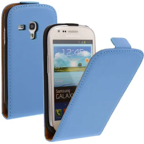 FLIP калъф за Samsung Galaxy S3 mini Естествена кожа Blue