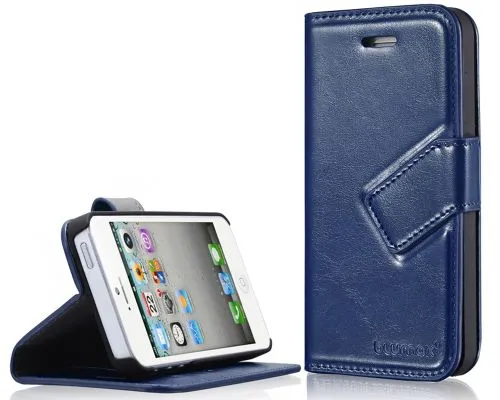 Blumax PU Wallet Bookstyle Case iPhone 5 Blue
