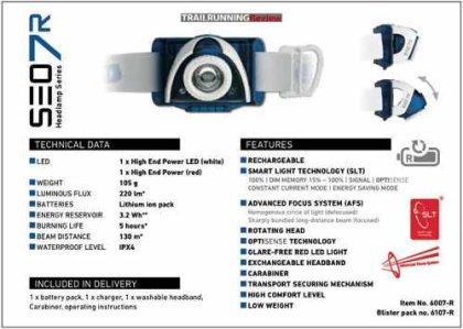 Фенер LED LENSER 6107-R SEO7R - Червен