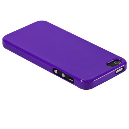 Силиконов кейс за iPhone 5 Purple+Display Protection