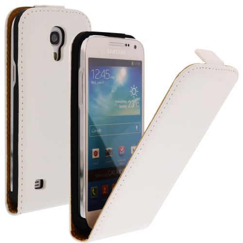 FLIP калъф за Samsung Galaxy S4 mini Естествена кожа White