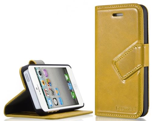 Blumax PU Wallet Bookstyle Case iPhone 5 Yellow