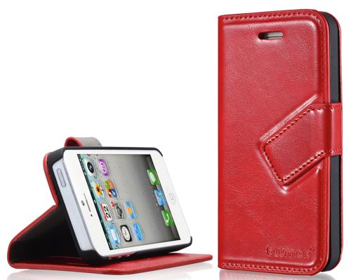 Blumax PU Wallet Bookstyle Case iPhone 5 Red