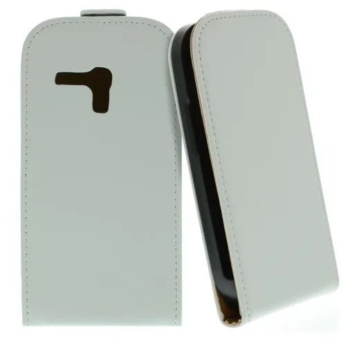 FLIP калъф за Samsung Galaxy S3 mini Естествена кожа White