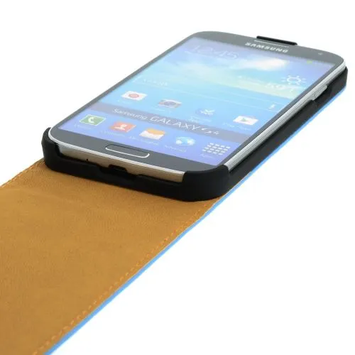FLIP калъф за Samsung Galaxy S4 i9500 Естествена кожа Blue