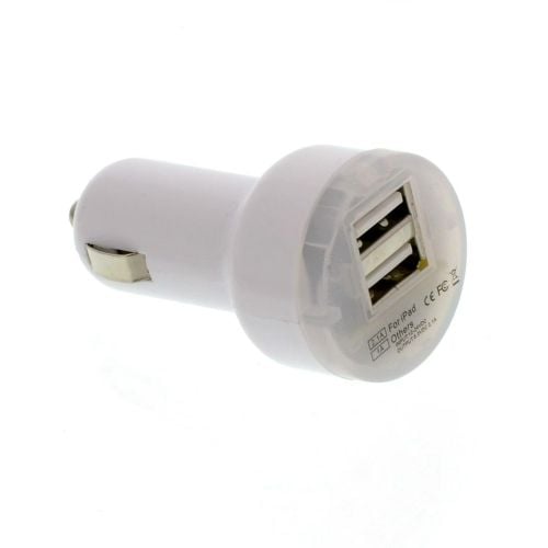 USB адаптор за кола - бял без кабел 5V 2,1A