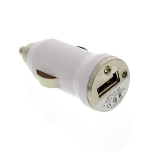 USB адаптор за кола - бял без кабел 5V 1A