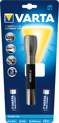 Фенер Varta 17629 1-Watt LED Outdoor Pro + 2xAA