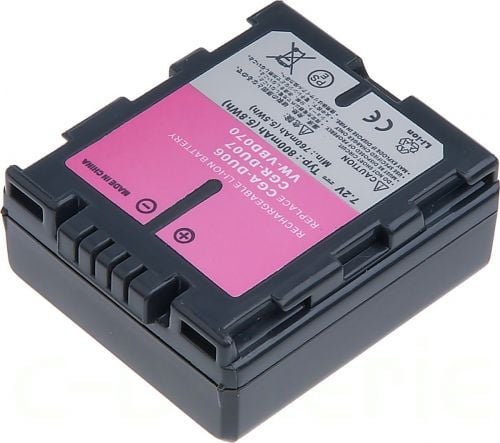 Батерия за видеокамера Panasonic VW-VBD070, CGA-DU07, CGR-DU07, DZ-BP07S, CGR-DU06, CGR-DU07, Сива, 800 mAh