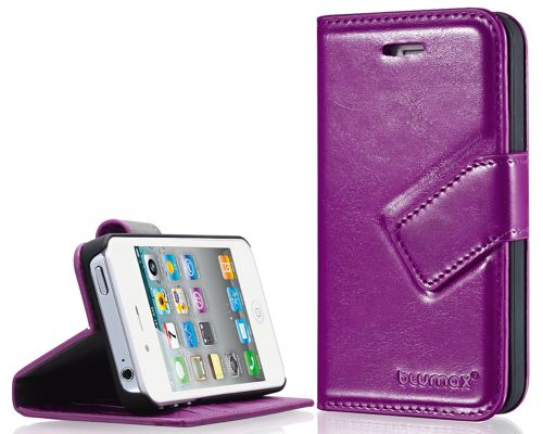 Blumax PU Wallet Bookstyle Case iPhone 4 4S Purple